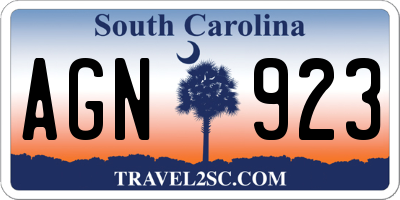 SC license plate AGN923