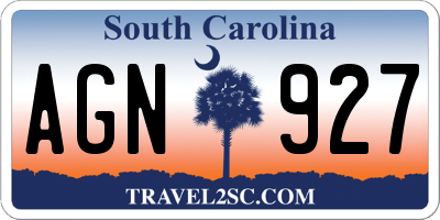 SC license plate AGN927