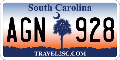 SC license plate AGN928
