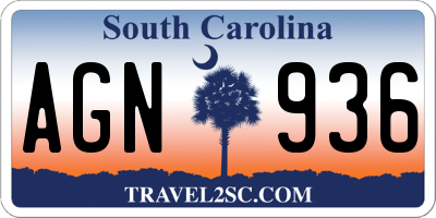 SC license plate AGN936