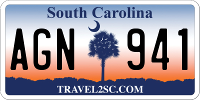 SC license plate AGN941