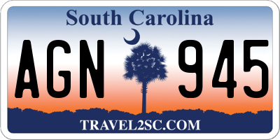 SC license plate AGN945
