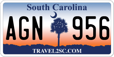 SC license plate AGN956
