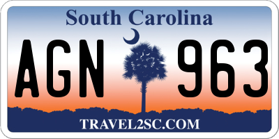SC license plate AGN963