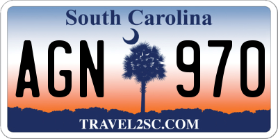 SC license plate AGN970