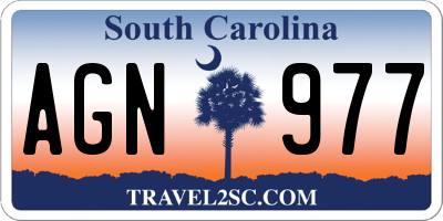 SC license plate AGN977