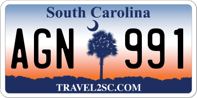 SC license plate AGN991