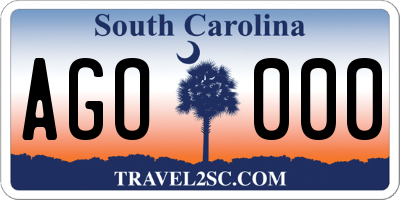 SC license plate AGO000