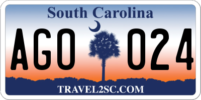 SC license plate AGO024
