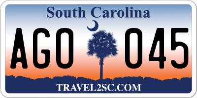 SC license plate AGO045