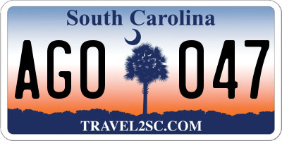 SC license plate AGO047