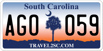 SC license plate AGO059