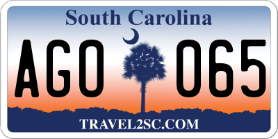 SC license plate AGO065