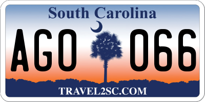 SC license plate AGO066
