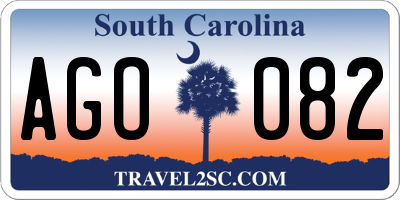SC license plate AGO082