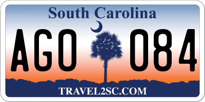 SC license plate AGO084