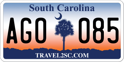 SC license plate AGO085