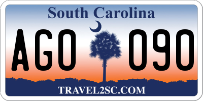 SC license plate AGO090
