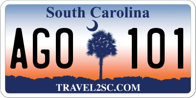 SC license plate AGO101
