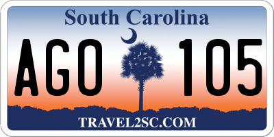 SC license plate AGO105