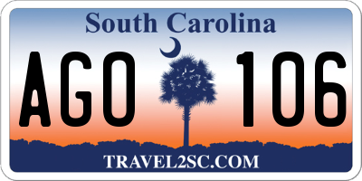SC license plate AGO106