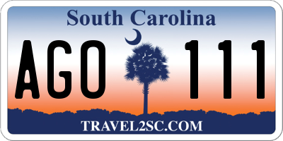 SC license plate AGO111