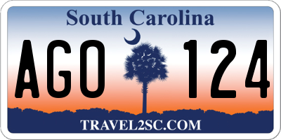 SC license plate AGO124
