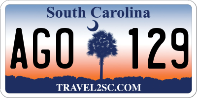SC license plate AGO129