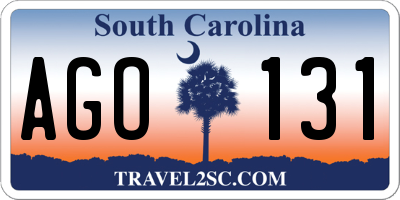 SC license plate AGO131