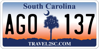 SC license plate AGO137