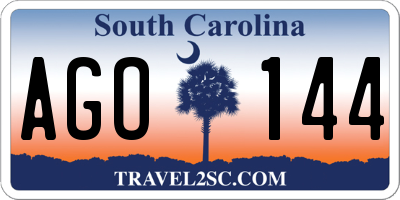 SC license plate AGO144