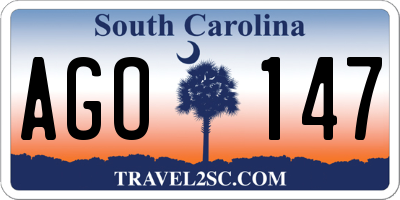 SC license plate AGO147
