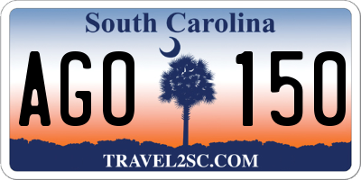 SC license plate AGO150