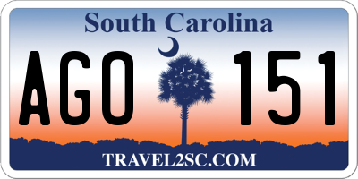 SC license plate AGO151