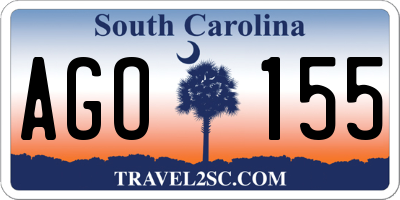 SC license plate AGO155