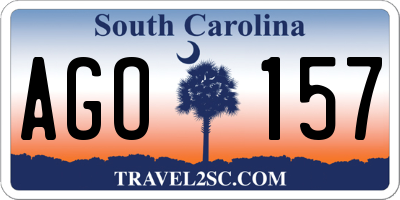 SC license plate AGO157