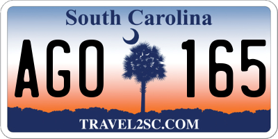 SC license plate AGO165