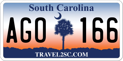 SC license plate AGO166