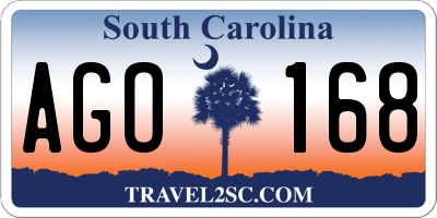 SC license plate AGO168