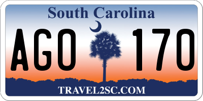 SC license plate AGO170