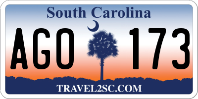 SC license plate AGO173