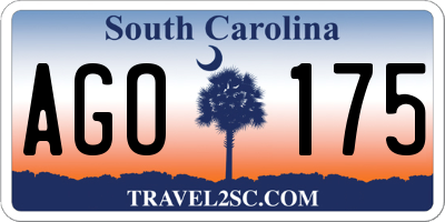 SC license plate AGO175