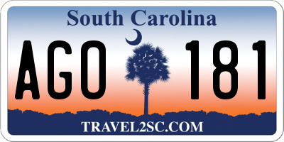 SC license plate AGO181