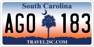 SC license plate AGO183