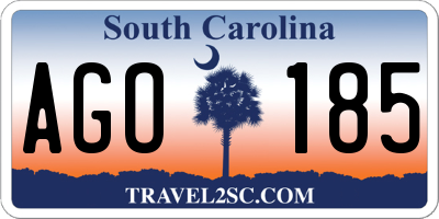 SC license plate AGO185