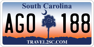 SC license plate AGO188