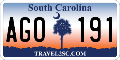 SC license plate AGO191