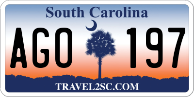 SC license plate AGO197