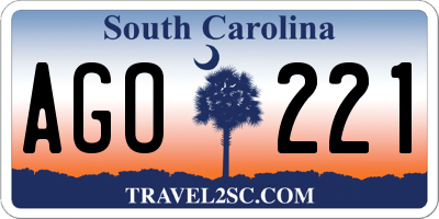 SC license plate AGO221