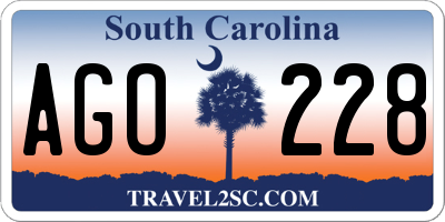SC license plate AGO228